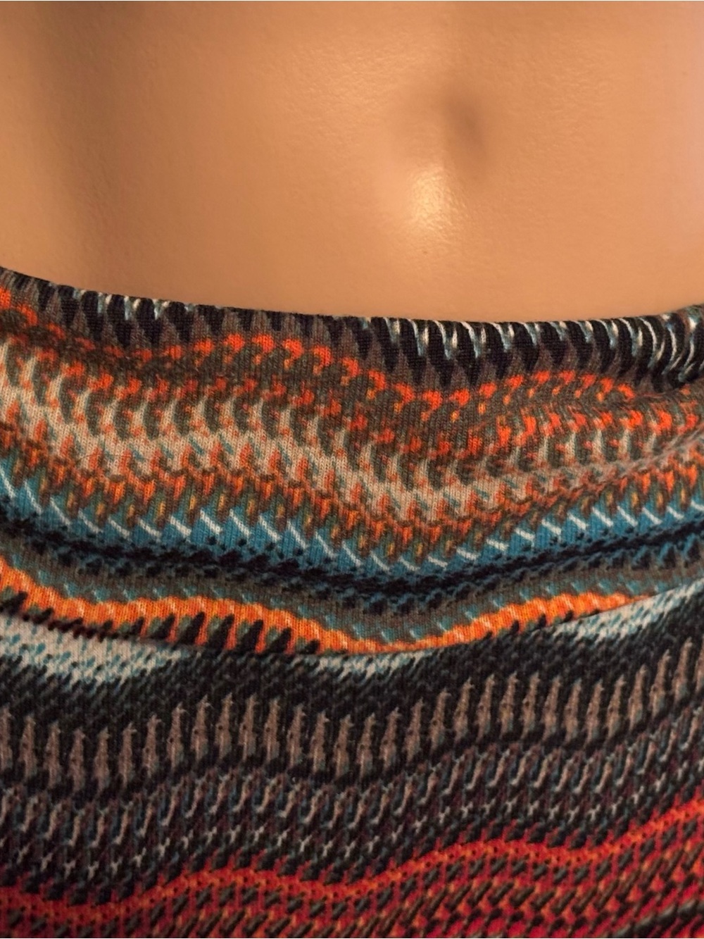 Y2K Soft Wavy Multicolor Maxi Skirt - Earth Tone Stripe - Picture 2 of 4